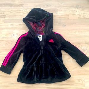 Adidas Girls Velvet Hoodie Jacket